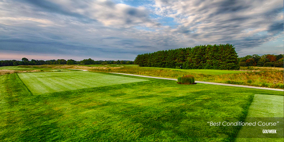 A photo of a fairway at one of the courses located at Newport National Golf Club in Middletown, RI