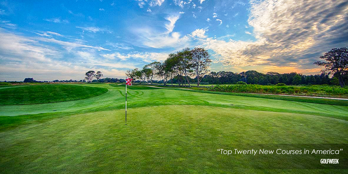 The green of one of the golf courses at Newport National Golf Club in Middletown, RI